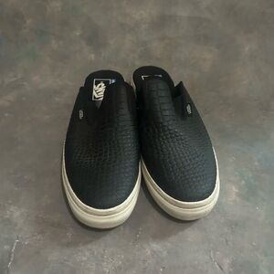 Vans Black Textured Slip-On Sneakers